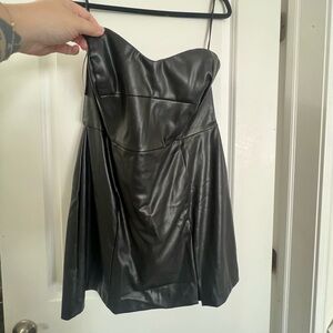 Anthropologie mini leather dress